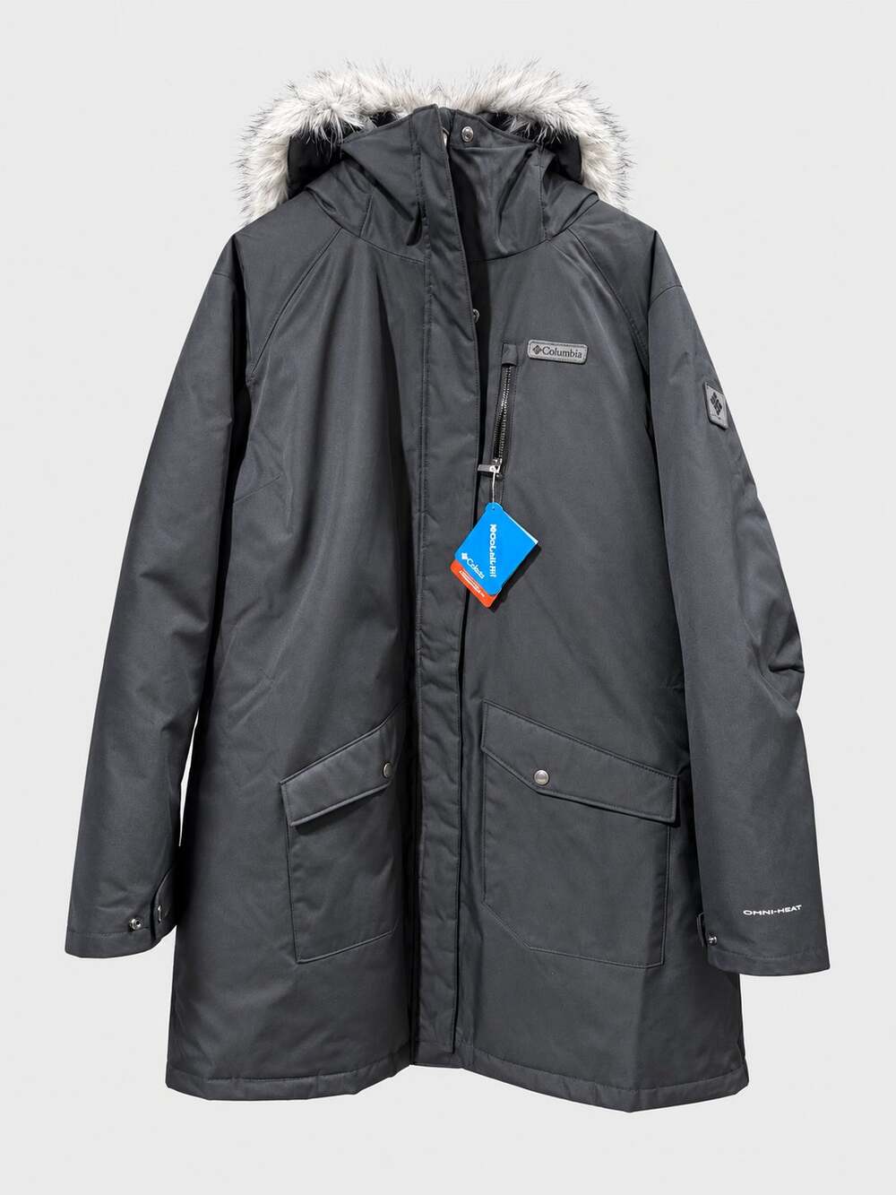 Columbia Omni-Heat Hooded Parka — Charcoal Womens 2X - RH-193
